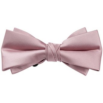 Men's Solid Color Layered Necktie Pre-tied Bow Ties for Party Wedding