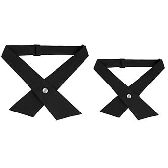 Women's Adjustable Size Bowtie School Uniform Pre Tied Criss-Cross Bow Ties 2 pc