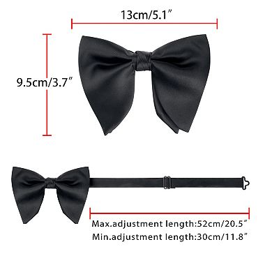 Men's Pre-tied Solid Color Satin Bowtie Adjustable Neck Bow Ties for Elegant Wedding