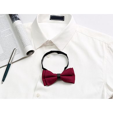 Men's Bow Ties Solid Layered Adjustable Straps Pre-Tied for Formal