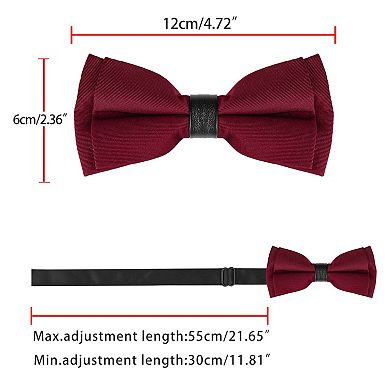 Men's Bow Ties Solid Layered Adjustable Straps Pre-Tied for Formal