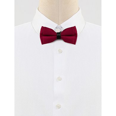 Men's Bow Ties Solid Layered Adjustable Straps Pre-Tied for Formal