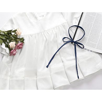 Women's Long Bow Tie Self Tied Adjustable Solid Color Necktie Ribbon