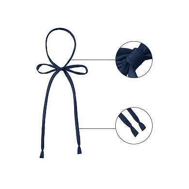 Women's Long Bow Tie Self Tied Adjustable Solid Color Necktie Ribbon