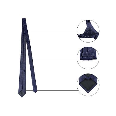 Men's Self-Tied Necktie Classic Width Polka Dot Ties for Men Formal Wedding