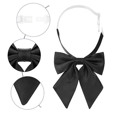 Women's Metallic Shiny Bow Sparkly Pre-tied Solid Color Bow Ties Cute