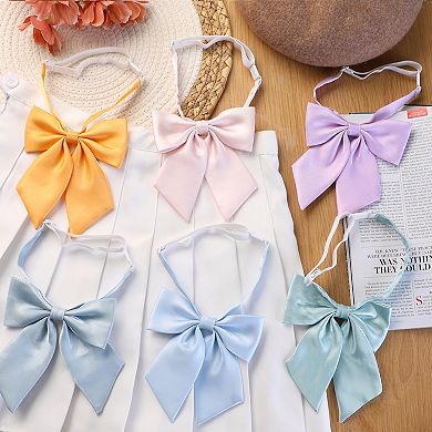 Women's Metallic Shiny Bow Sparkly Pre-tied Solid Color Bow Ties Cute