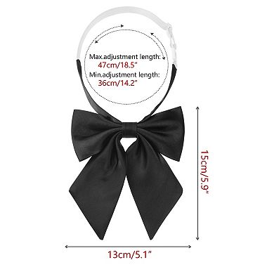 Women's Metallic Shiny Bow Sparkly Pre-tied Solid Color Bow Ties Cute