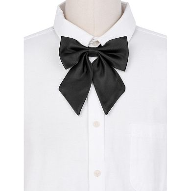 Women's Metallic Shiny Bow Sparkly Pre-tied Solid Color Bow Ties Cute