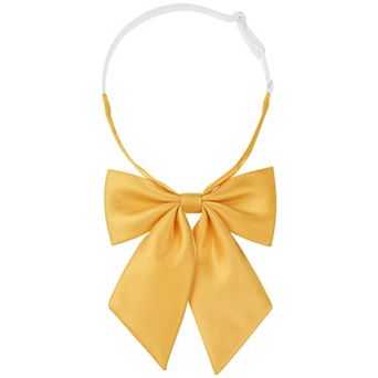 Women's Metallic Shiny Bow Sparkly Pre-tied Solid Color Bow Ties Cute