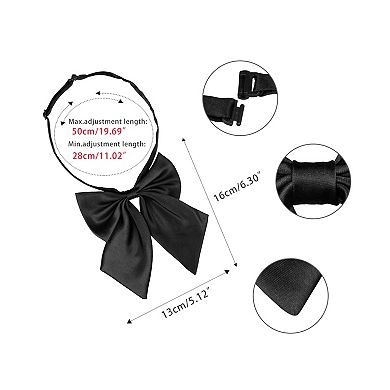 Women's Pre-tied Bow Tie with Adjustable Neck Strap Cute 2 Pcs