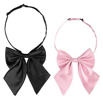 Women's Pre-tied Bow Tie with Adjustable Neck Strap Cute 2 pc