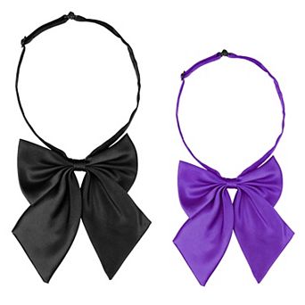 Women's Pre-tied Bow Tie with Adjustable Neck Strap Cute 2 pc