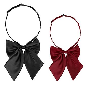 Women's Pre-tied Bow Tie with Adjustable Neck Strap Cute 2 pc