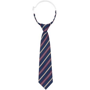 Men's Pre-tied Ties Colored Striped Adjustable Elastic Neck Tie Premade Neckties for Preppy Uniforms