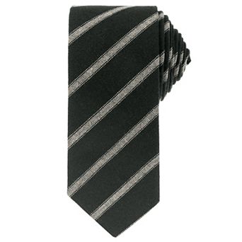 Men's Skinny Stripe Ties Neck Cotton Blend Linen Textured Tie Striped Self-Tied Neckties for Wedding