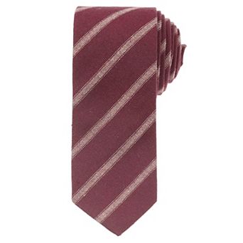 Men's Skinny Stripe Ties Neck Cotton Blend Linen Textured Tie Striped Self-Tied Neckties for Wedding
