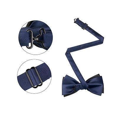 Men's Contrast Color Bow Tie Dual Layered Bow Pre-tied Bow Ties for Wedding