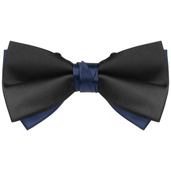 Men's Contrast Color Bow Tie Dual Layered Bow Pre-tied Bow Ties for Wedding