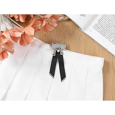 Women's Small Exquisite Cute Bowties Bowknot School Uniform Bow Ties with Rhinestones