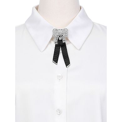 Women's Small Exquisite Cute Bowties Bowknot School Uniform Bow Ties with Rhinestones