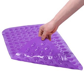 Anti-Slip Shower Mat, Non Slip Washable Bathtub Floor Liner Mat with Suction Cups Quick Drain Holes