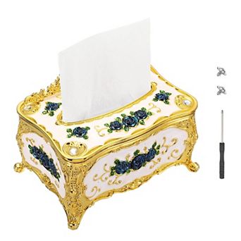 Luxurious Rose Tissue Box, Rectangular Napkin Box Vintage Tissue Paper Holders for Bedroom Bathroom