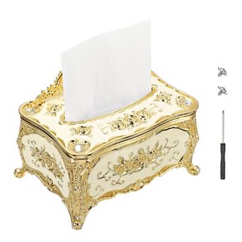 Luxurious Rose Tissue Box, Rectangular Napkin Box Vintage Tissue Paper Holders for Bedroom Bathroom