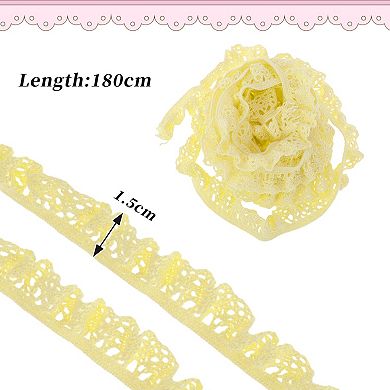 Lace Trim Gathered Elastic Ruffle Ribbon for Sewing Crafting 1Pc