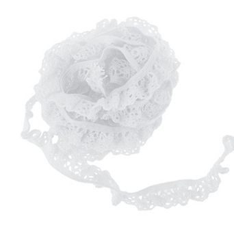 Lace Trim Gathered Elastic Ruffle Ribbon for Sewing Crafting 1 pc