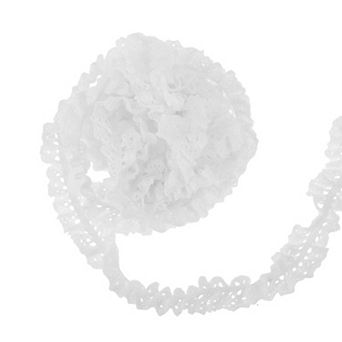 Lace Trim Gathered Elastic Ruffle Ribbon for Sewing Crafting White