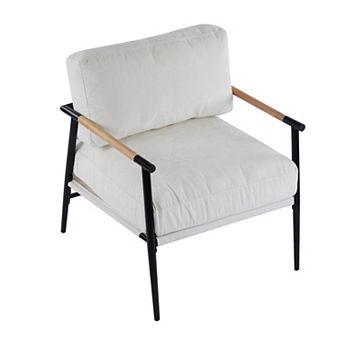 KWPZQEB Modern Minimalist Accent Chair with Plush Cushions & Metal Frame for Living Room