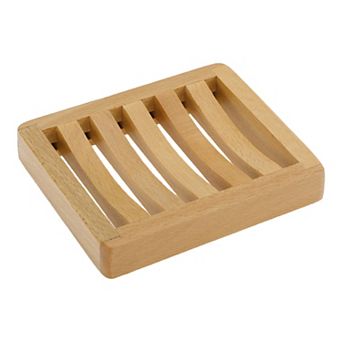 1 pc Portable Square Soap Dish for Bathroom for Kitchen 4.53"x3.74"x0.79" Brown