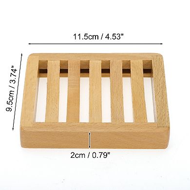1 Pc Portable Square Soap Dish for Bathroom for Kitchen 4.53"x3.74"x0.79" Brown