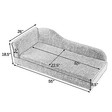 Oversized Pet Sofa Bed with Wave Backrest & Soft Cushion for Medium Large Dogs