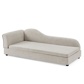 Oversized Pet Sofa Bed with Wave Backrest & Soft Cushion for Medium Large Dogs