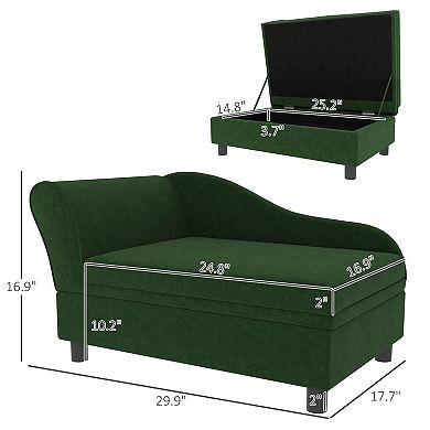Pet Sofa Bed with Hidden Storage and Soft Cushion for Small Dogs and Cats