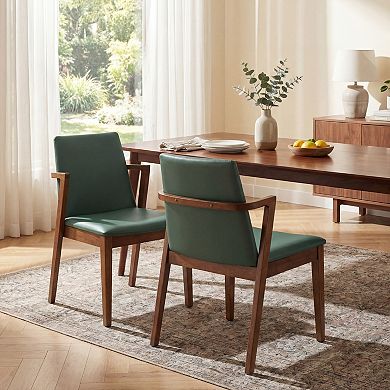 KWPZQEB Dining Chairs Set of 2, PU Upholstered Armchairs for Kitchen, Dining Room