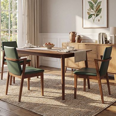 KWPZQEB Dining Chairs Set of 2, PU Upholstered Armchairs for Kitchen, Dining Room