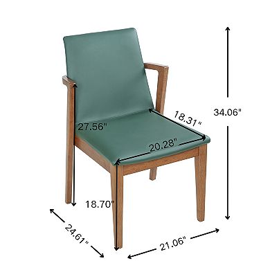 KWPZQEB Dining Chairs Set of 2, PU Upholstered Armchairs for Kitchen, Dining Room