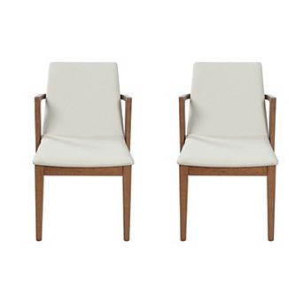 KWPZQEB Dining Chairs Set of 2, PU Upholstered Armchairs for Kitchen, Dining Room