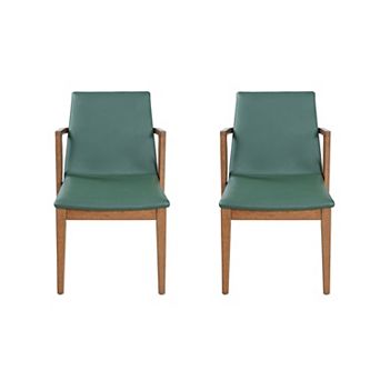 KWPZQEB Dining Chairs Set of 2, PU Upholstered Armchairs for Kitchen, Dining Room