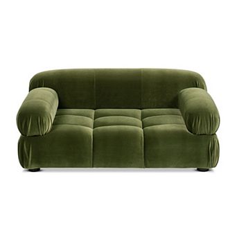 Upholstered Velvet Pet Sofa Bed with Bolstered Arms, Small to Medium Dogs