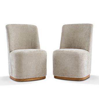 KWPZQEB Dining Chair Set of 2, Barrel Upholstered Chair with Sturdy Rubber Wood Frame or Dining Room