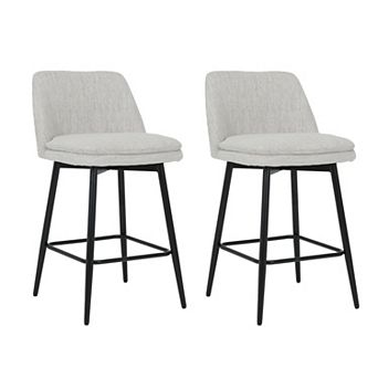 Set of 2 Counter Height Swivel Bar Stools, Swivel Barstools, 25.6" Seat Height Counter Stools