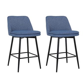 Set of 2 Counter Height Swivel Bar Stools, Swivel Barstools, 25.6" Seat Height Counter Stools