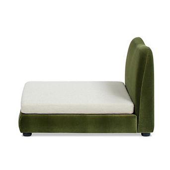 Upholstered Velvet Pet Bed with Removable Cushion, Low Profile Dog and Cat Lounge