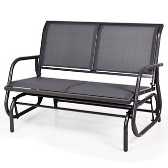 48 Inch Patio Swing Glider Loveseat Rocker Lounge Chair for Backyard