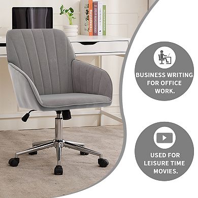 KWPZQEB Ergonomic Swivel Chair with Armrest, Adjustable Office Chair for Long Sitting