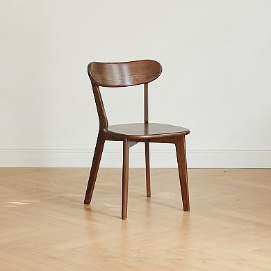 KWPZQEB 2 Pack North America Wood Dining Chairs with Curved Backrest